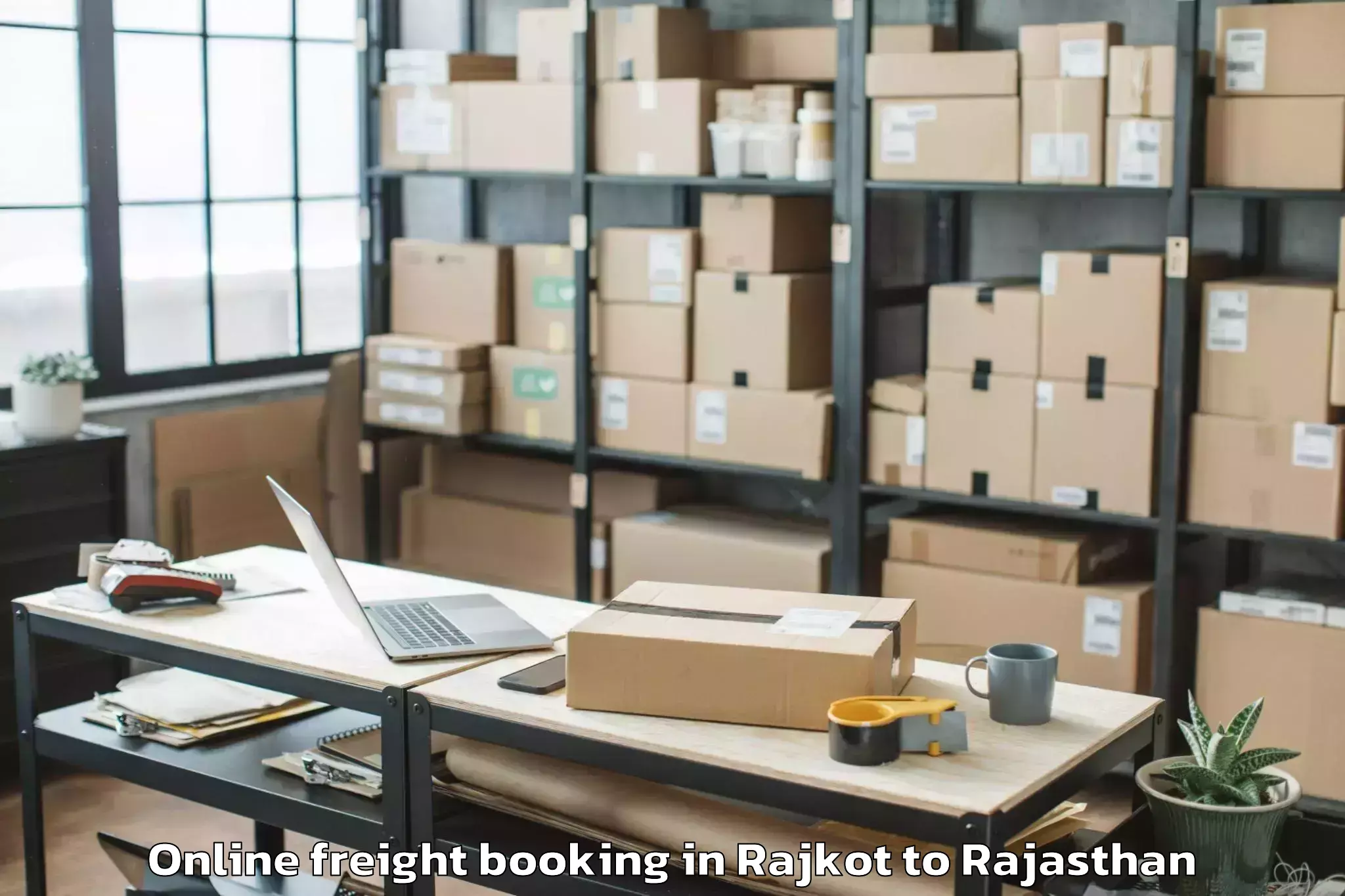 Affordable Rajkot to Reengus Online Freight Booking